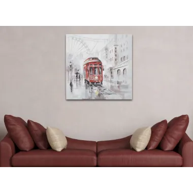 OBRAZ NA PŁÓTNIE TRAM-A- 80X3X80 cm